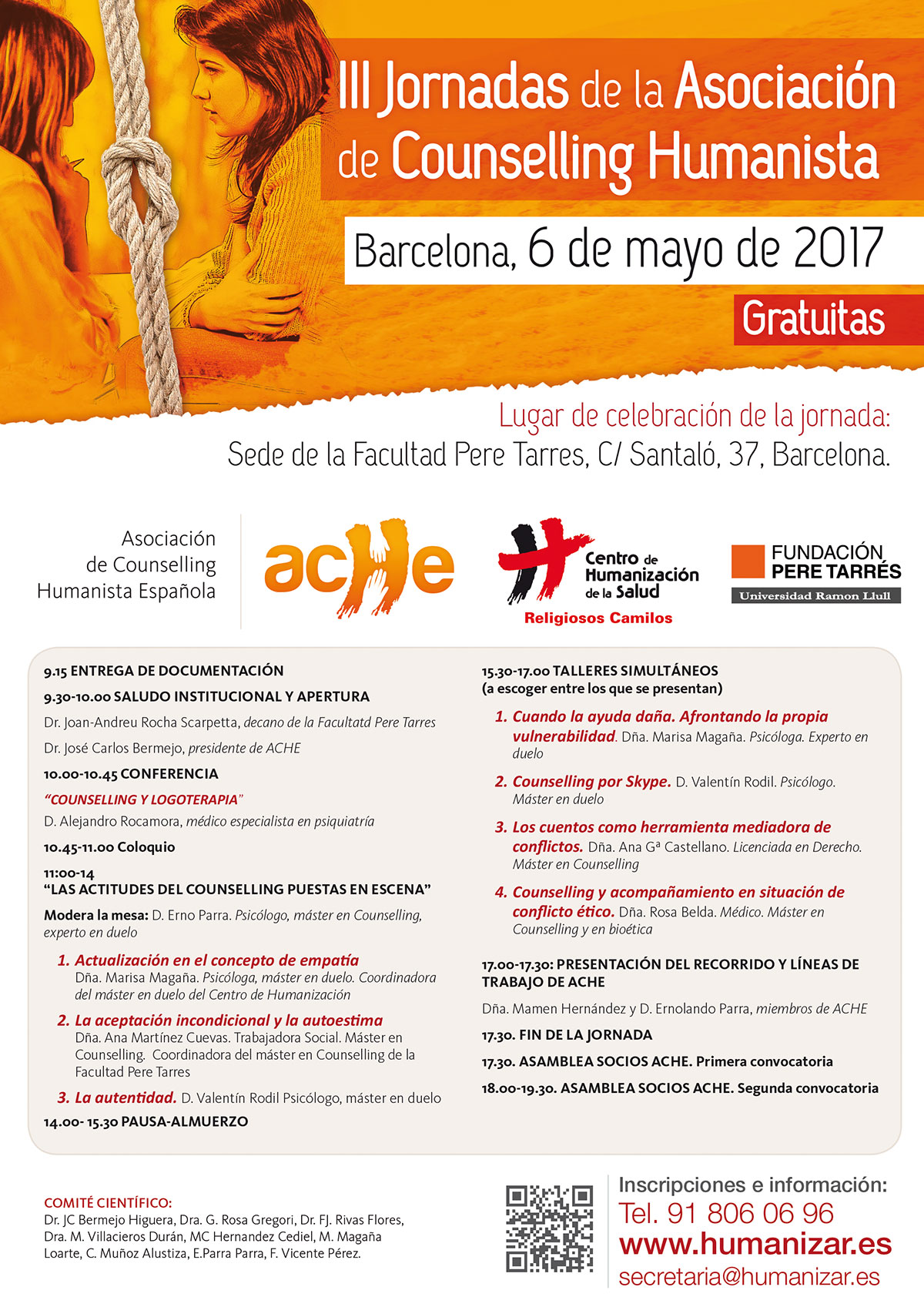 Cartel I Jornadas de la Asociación humanista de Counselling Humanista
