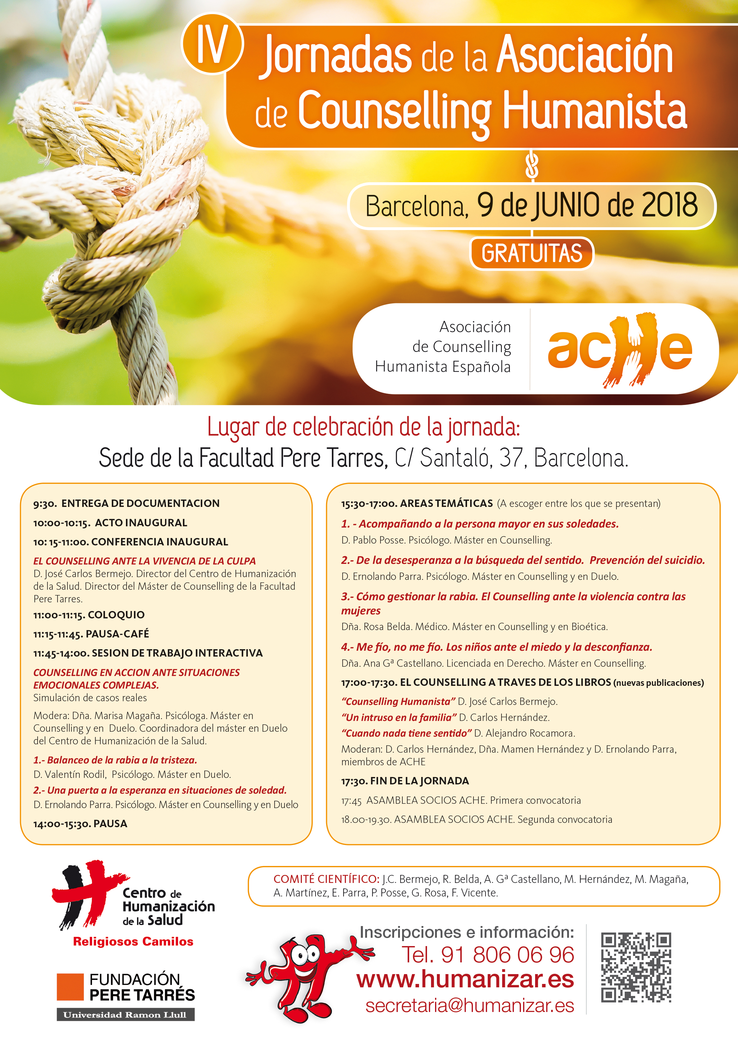 Cartel I Jornadas de la Asociación humanista de Counselling Humanista