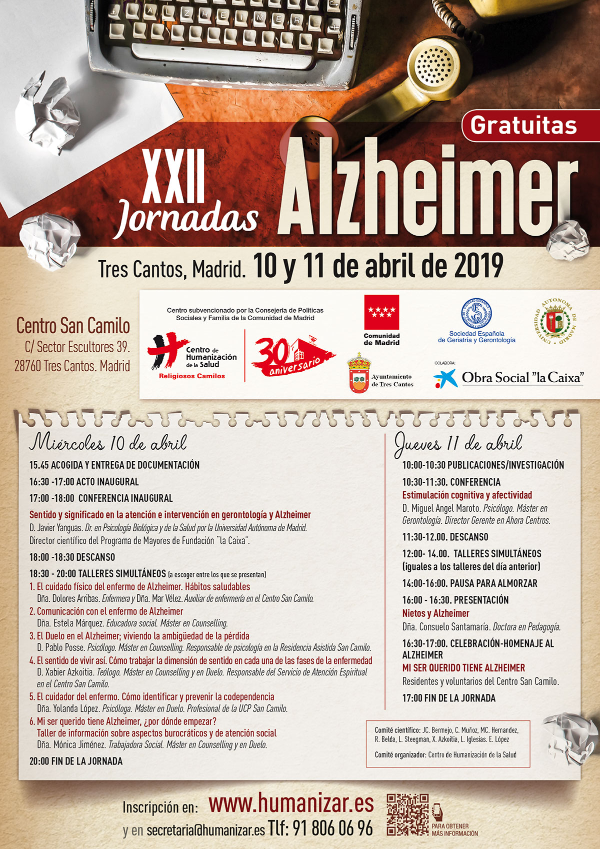Cartel XVIII Jornadas de Humanización