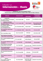 Calendario Máster en intervención en Duelo primer año