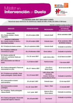 Calendario Máster en intervención en Duelo segundo año