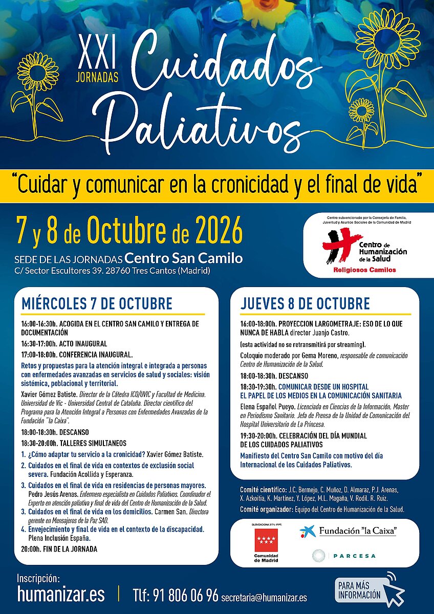 Cartel XX Jornadas de Cuidados Paliativos